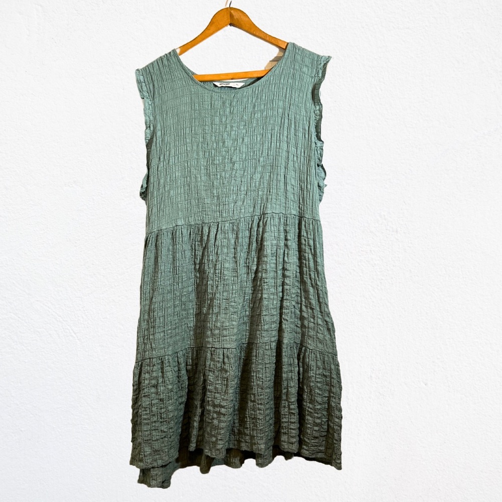 Sonoma Sleeveless Textured Green Dress